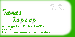 tamas kozicz business card